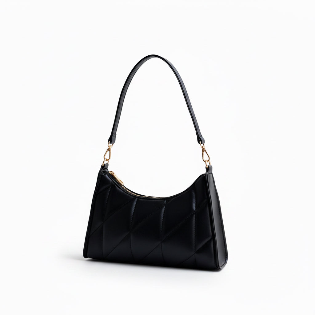 Quilted Black Leather Handbag